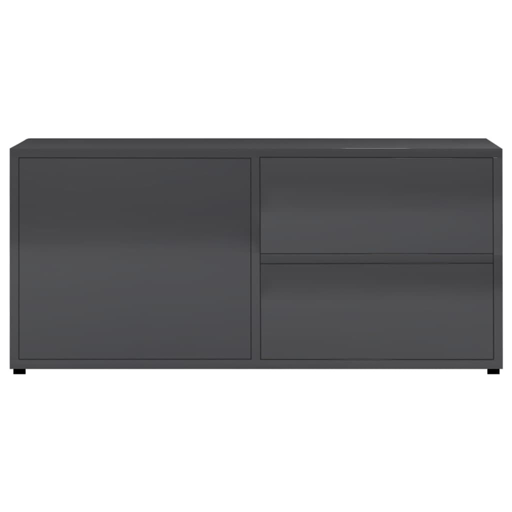 vidaXL Έπιπλο Τηλεόρασης Γυαλιστερό Γκρι 80x34x36 εκ. Μοριοσανίδα