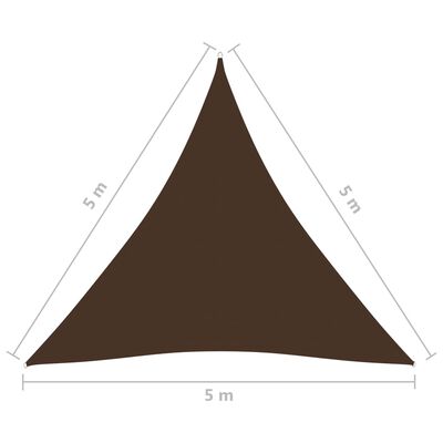 vidaXL Πανί Σκίασης Τρίγωνο Καφέ 5 x 5 x 5 μ. από Ύφασμα Oxford