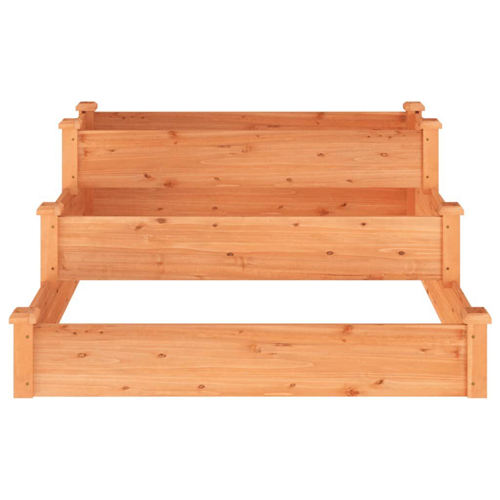 vidaXL Ζαρντινιέρα Υπερυψωμένη Καφέ 120x120x56 εκ. Μασίφ Ξύλο Ελάτης