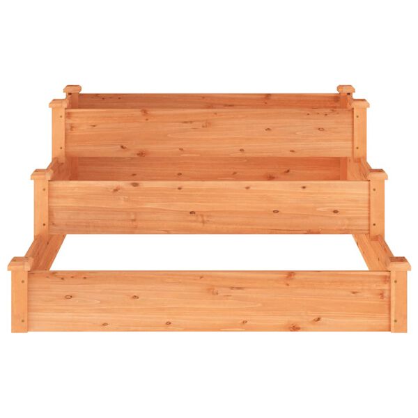 vidaXL Ζαρντινιέρα Υπερυψωμένη Καφέ 120x120x56 εκ. Μασίφ Ξύλο Ελάτης