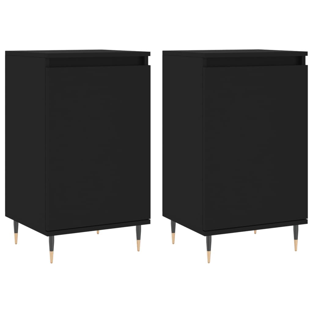 vidaXL Ντουλάπια 2 τεμ. Μαύρα 40 x 35 x 70 εκ. από Επεξεργασμένο Ξύλο