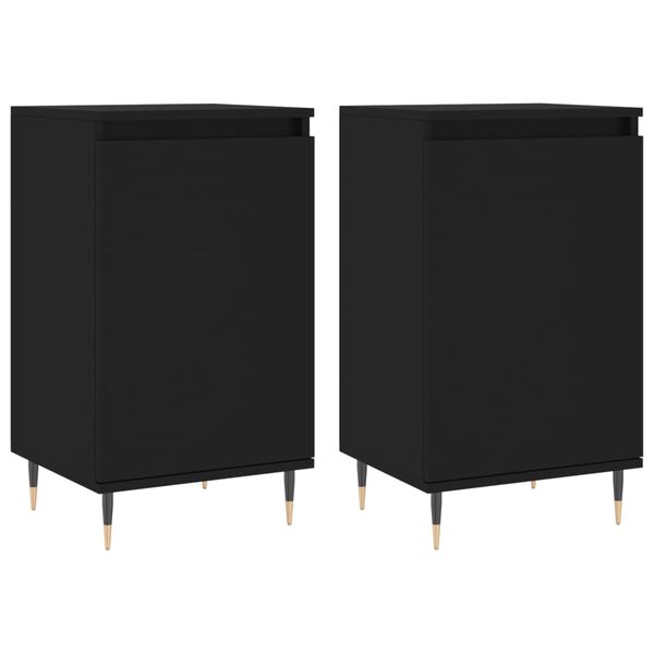 vidaXL Ντουλάπια 2 τεμ. Μαύρα 40 x 35 x 70 εκ. από Επεξεργασμένο Ξύλο