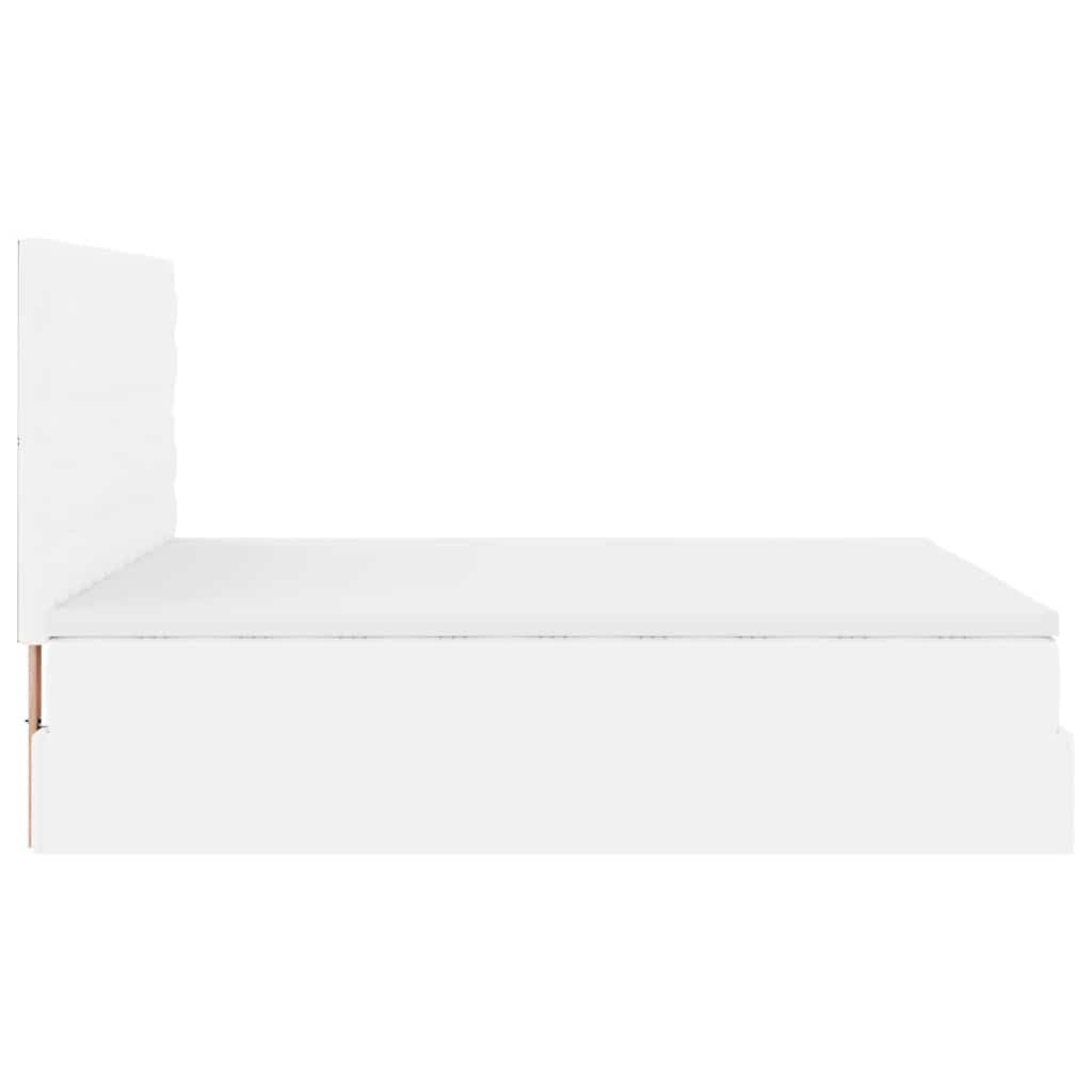 vidaXL Οθωμανικό κρεβάτι με στρώμα Λευκό 180x200cm Faux Leather