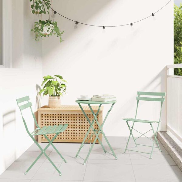 vidaXL Πτυσσόμενη Καρέκλα Κήπου 2 pcs Πράσινο 42 x 46 x 82εκ Ατσάλι