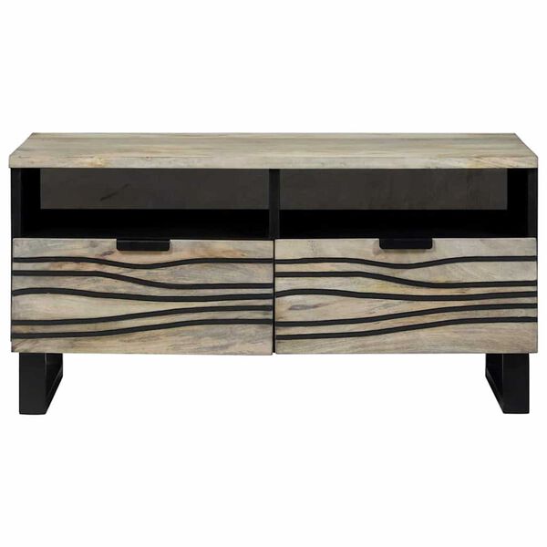 vidaXL Τραπεζάκι σαλονιού with Drawer Άσπρο, Μαύρο 80 x 54 x 40 εκ