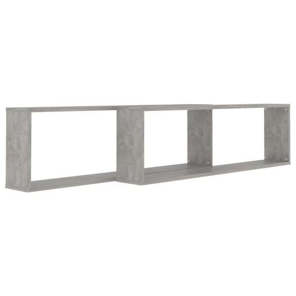 vidaXL Ράφια Κύβοι Τοίχου 2 τεμ. Γκρι Σκυρ. 100x15x30 εκ. Επεξ. Ξύλο
