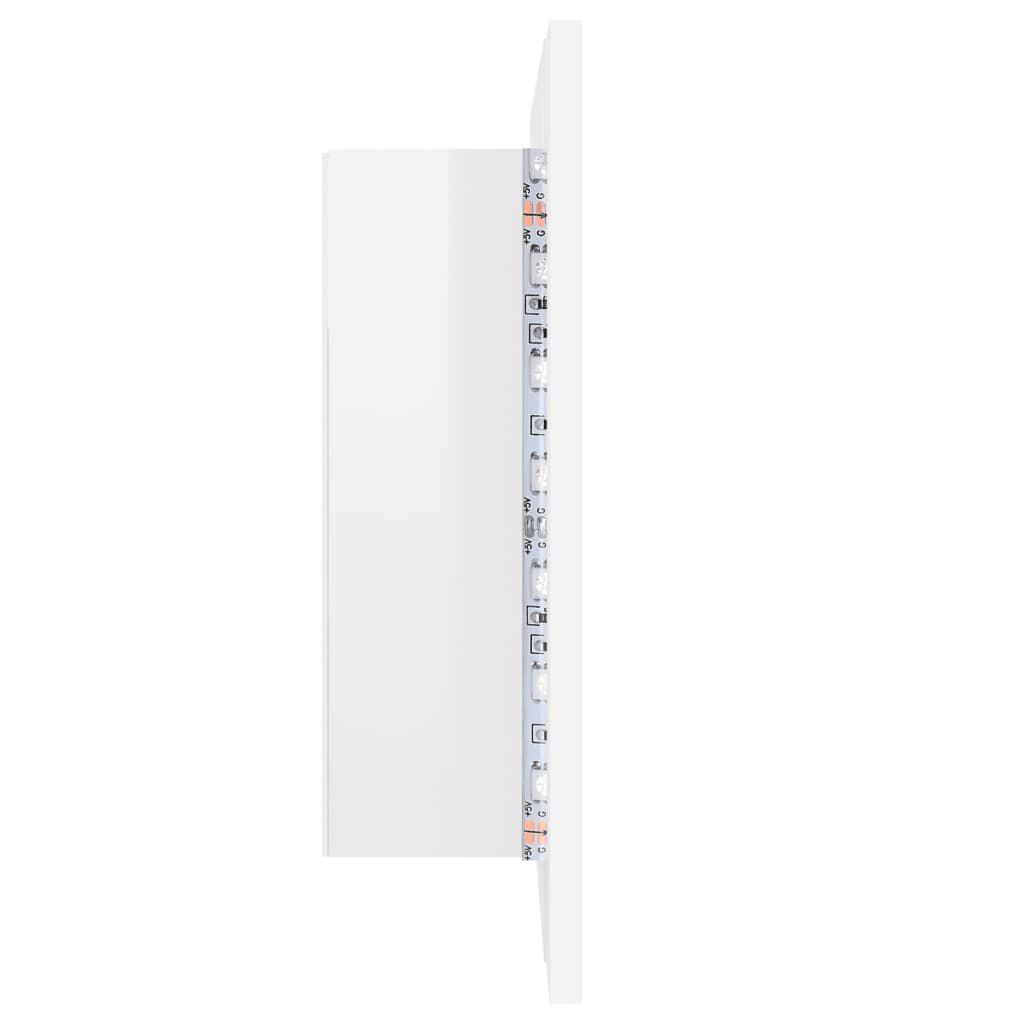 vidaXL Καθρέφτης Μπάνιου με LED Γυαλιστερό Λευκό 60x12x45 εκ.Ακρυλικός