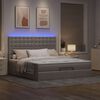 vidaXL &Omicron;&theta;&omega;&mu;&alpha;&nu;&iota;&kappa;ό &kappa;&rho;&epsilon;&beta;ά&tau;&iota; &mu;&epsilon; &sigma;&tau;&rho;ώ&mu;&alpha; & LEDs Taupe 180x200cm ύ&phi;&alpha;&sigma;&mu;&alpha;