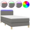 vidaXL &Kappa;&rho;&epsilon;&beta;ά&tau;&iota; Boxspring &mu;&epsilon; &Sigma;&tau;&rho;ώ&mu;&alpha; & LED &Sigma;&kappa;.&Gamma;&kappa;&rho;&iota; 100x200 &epsilon;&kappa; &Upsilon;&phi;&alpha;&sigma;&mu;ά&tau;&iota;&nu;&omicron;