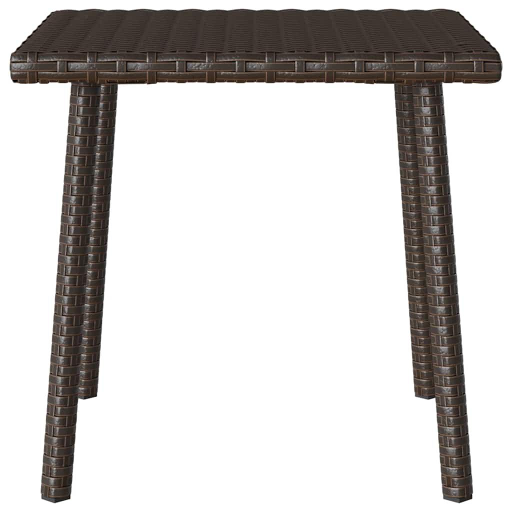 vidaXL Κήπος Τραπέζι καφέ ορθογώνιο καφέ 40x40x37 cm Poly Rattan