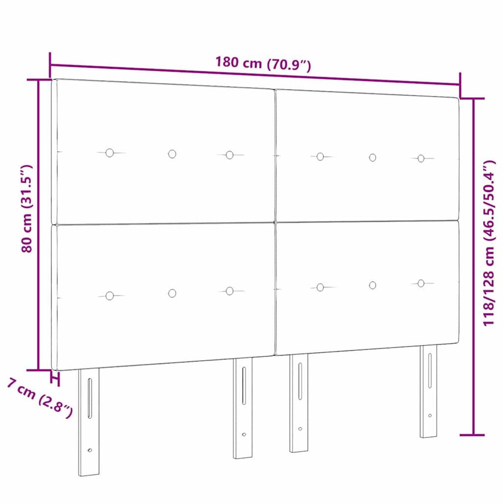 vidaXL Κεφαλάρι με κεφαλάρι Σκούρο γκρι 180 cm ύφασμα