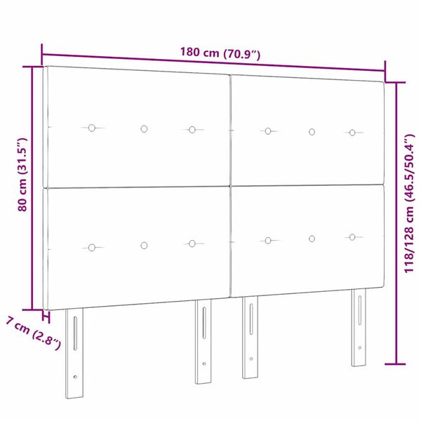 vidaXL Κεφαλάρι με κεφαλάρι Σκούρο γκρι 180 cm ύφασμα