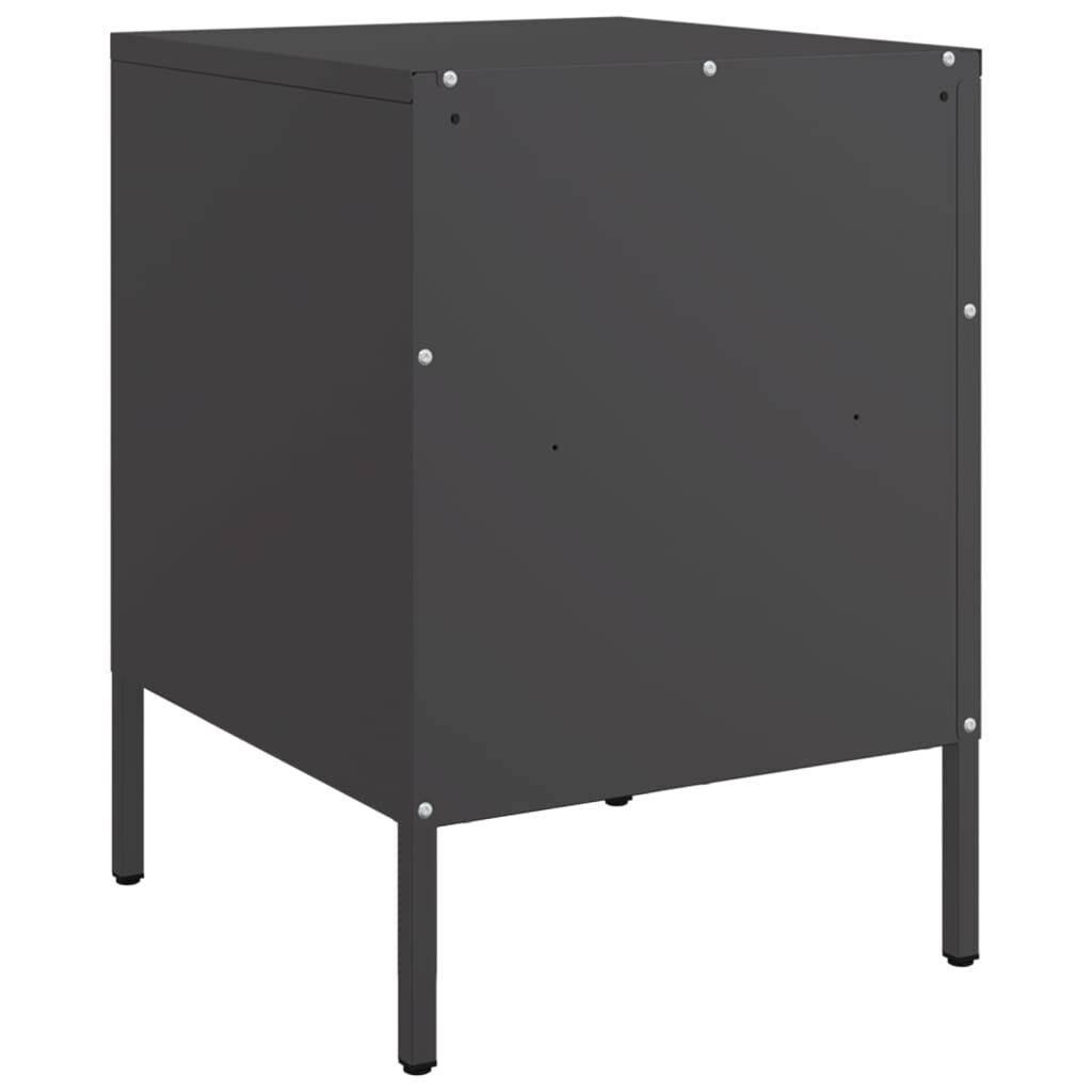 vidaXL Κομοδίνο Μαύρο 36x39x50,5 εκ. από Χάλυβα