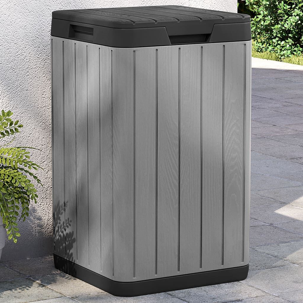 vidaXL Κάδος Απορριμμάτων Εξωτερ. Χώρου Γκρι 38x38x65 εκ. Πολυπρ/λένιο