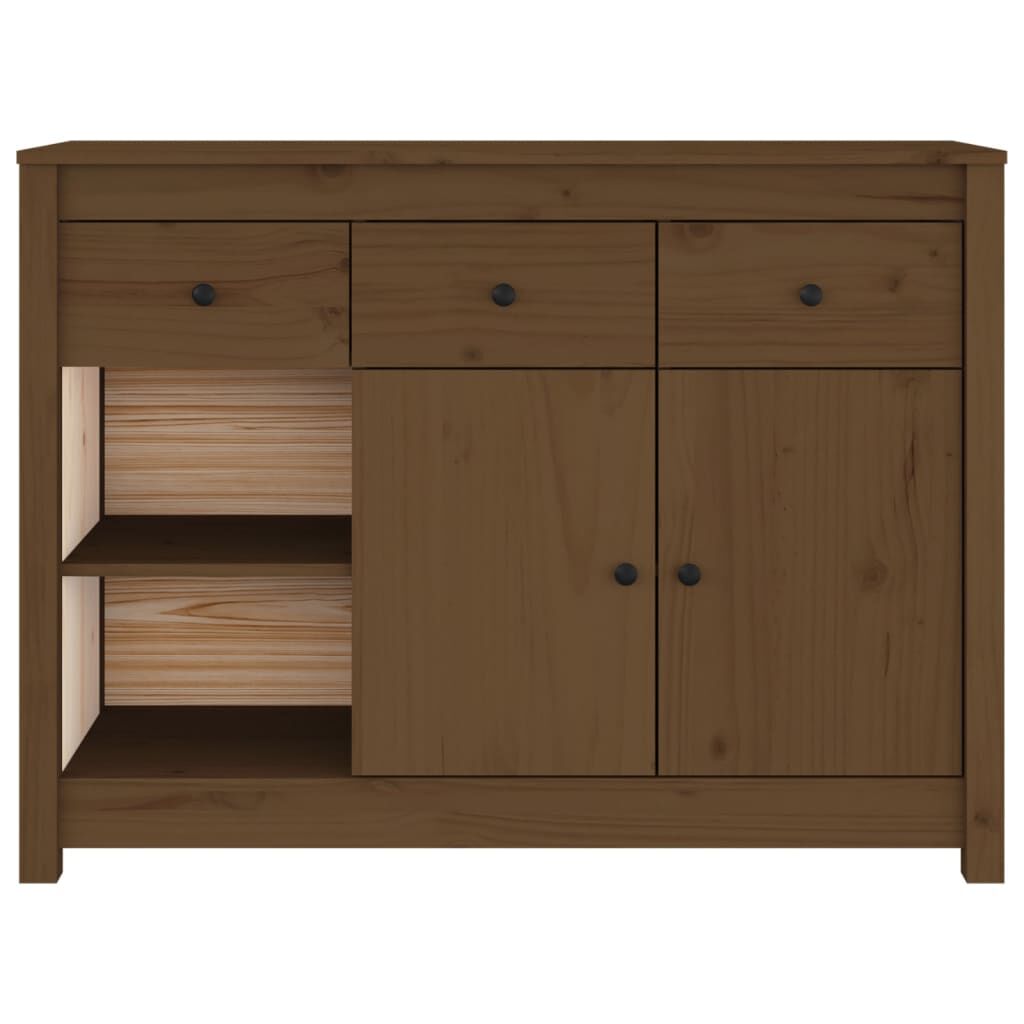 vidaXL Ντουλάπι Καφέ Μελί 100x35x74 εκ. από Μασίφ Ξύλο Πεύκου