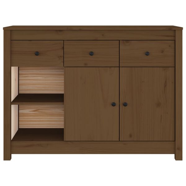 vidaXL Ντουλάπι Καφέ Μελί 100x35x74 εκ. από Μασίφ Ξύλο Πεύκου