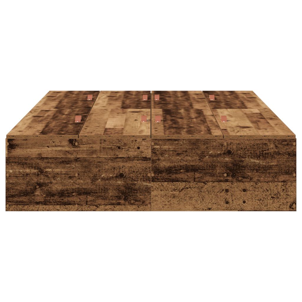 vidaXL Κρεβάτι αποθήκευσης Παλιού Ξύλου 120x190 εκ.