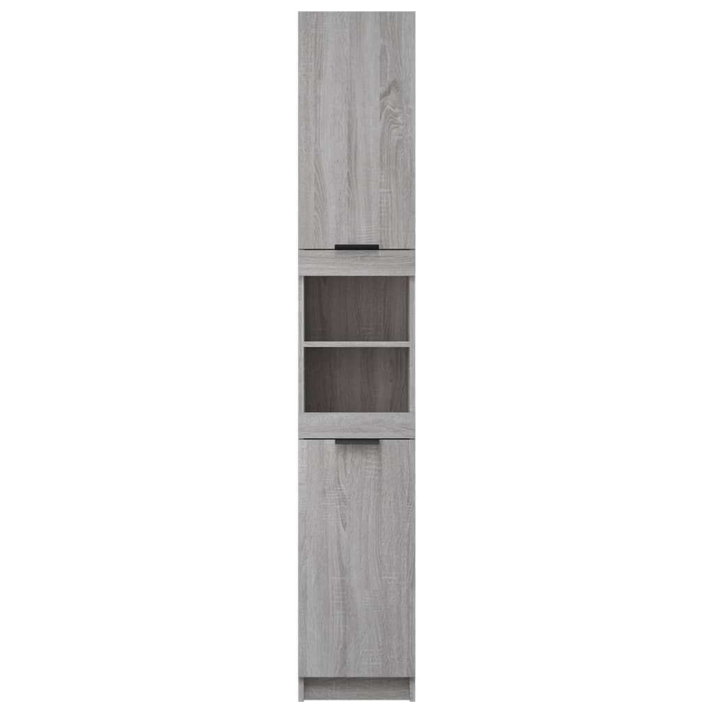 vidaXL Ντουλάπι Μπάνιου Γκρι Sonoma 32x34x188,5 εκ. Επεξεργασμένο Ξύλο