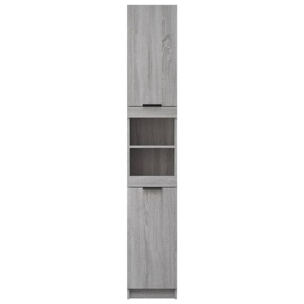 vidaXL Ντουλάπι Μπάνιου Γκρι Sonoma 32x34x188,5 εκ. Επεξεργασμένο Ξύλο