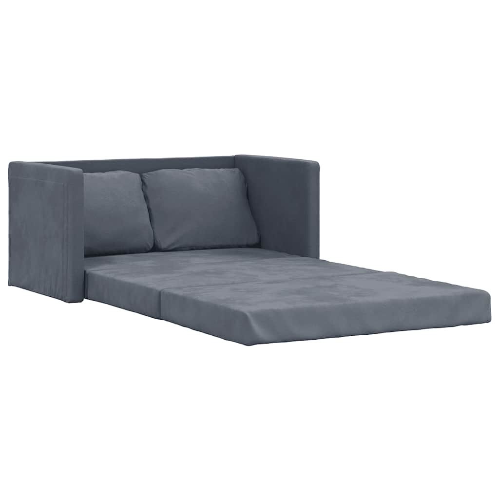 vidaXL Καναπές-Κρεβάτι Δαπέδου 2 σε 1 Σκ. Γκρι 122x204x55 εκ. Βελούδο