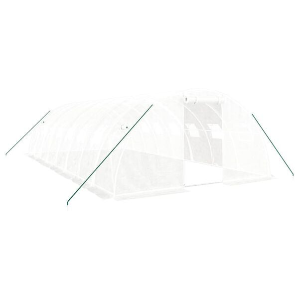 vidaXL Θερμοκήπιο Λευκό 32 μ² 8 x 4 x 2 μ. με Ατσάλινο Πλαίσιο