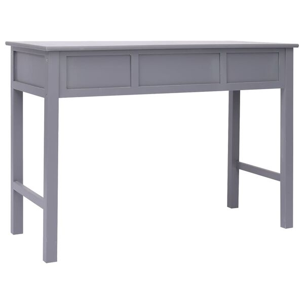 vidaXL Γραφείο Γκρι 108 x 45 x 76 εκ. από Μασίφ Ξύλο Παυλώνιας