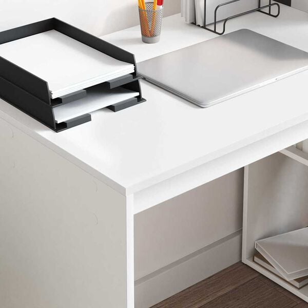 vidaXL Γραφείο με ράφι Λευκό 108 x 55 x 103.5 εκ Επεξεργασμένο ξύλο