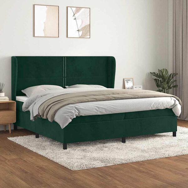 vidaXL &Kappa;&rho;&epsilon;&beta;ά&tau;&iota; Boxspring &mu;&epsilon; &Sigma;&tau;&rho;ώ&mu;&alpha; &Sigma;&kappa;&omicron;ύ&rho;&omicron; &Pi;&rho;ά&sigma;&iota;&nu;&omicron; 200x200&epsilon;&kappa;. &Beta;&epsilon;&lambda;&omicron;ύ&delta;&iota;&nu;&omicron;