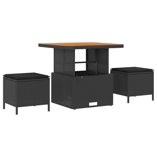 vidaXL Σετ Καναπέ Κήπου με μαξιλάρι 8 pcs Μαύρο Πολυ ράταν