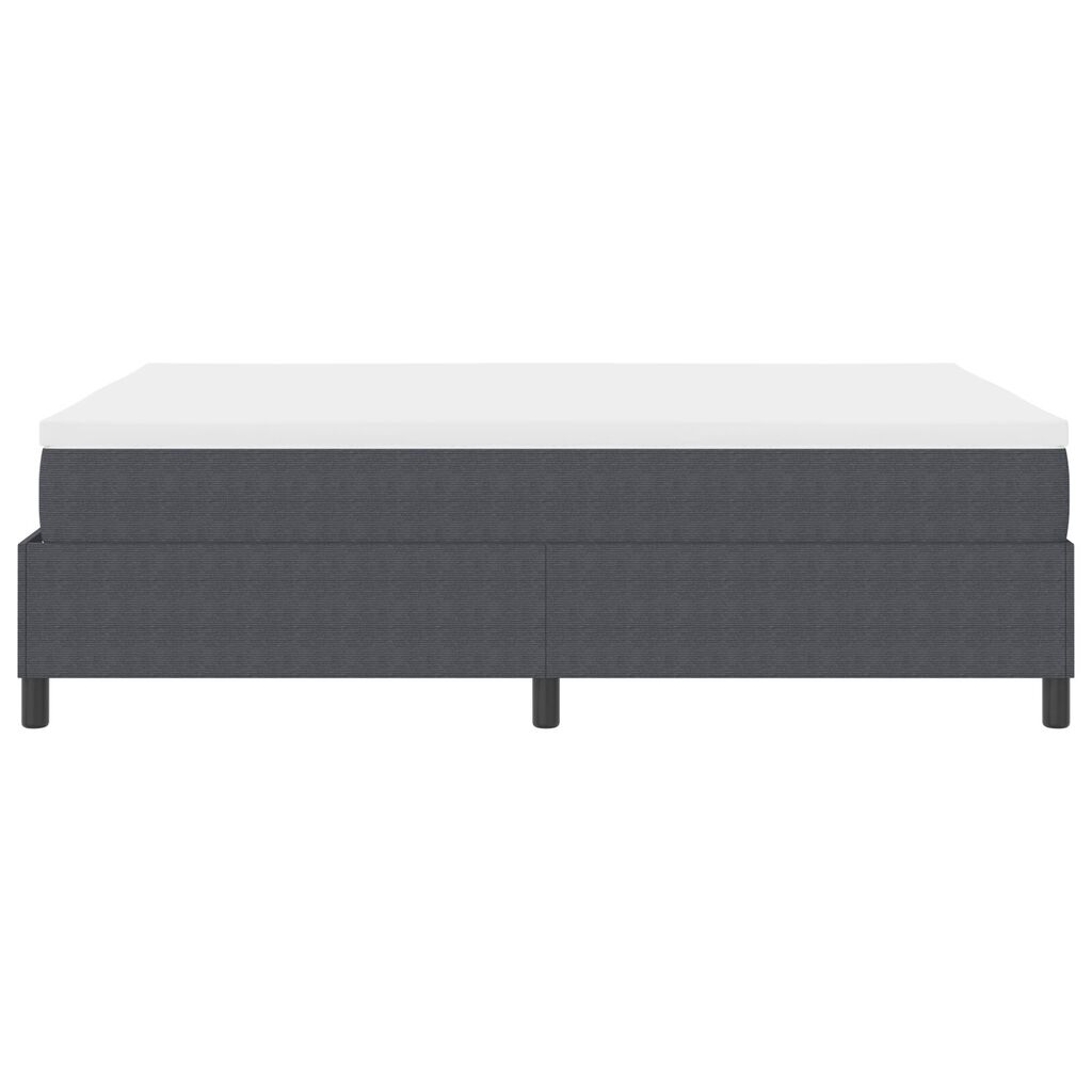 vidaXL Κρεβάτι Box Spring με Στρώμα Γκρι 160x200 εκ Κοτλέ Ύφασμα