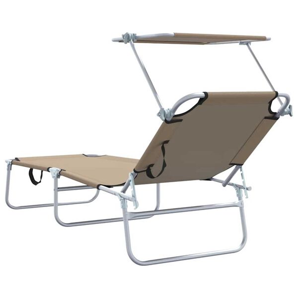 vidaXL Ξαπλώστρα 2-πρόσωπο 2 pcs Taupe 58 x 188 x 77 εκ. ύφασμα