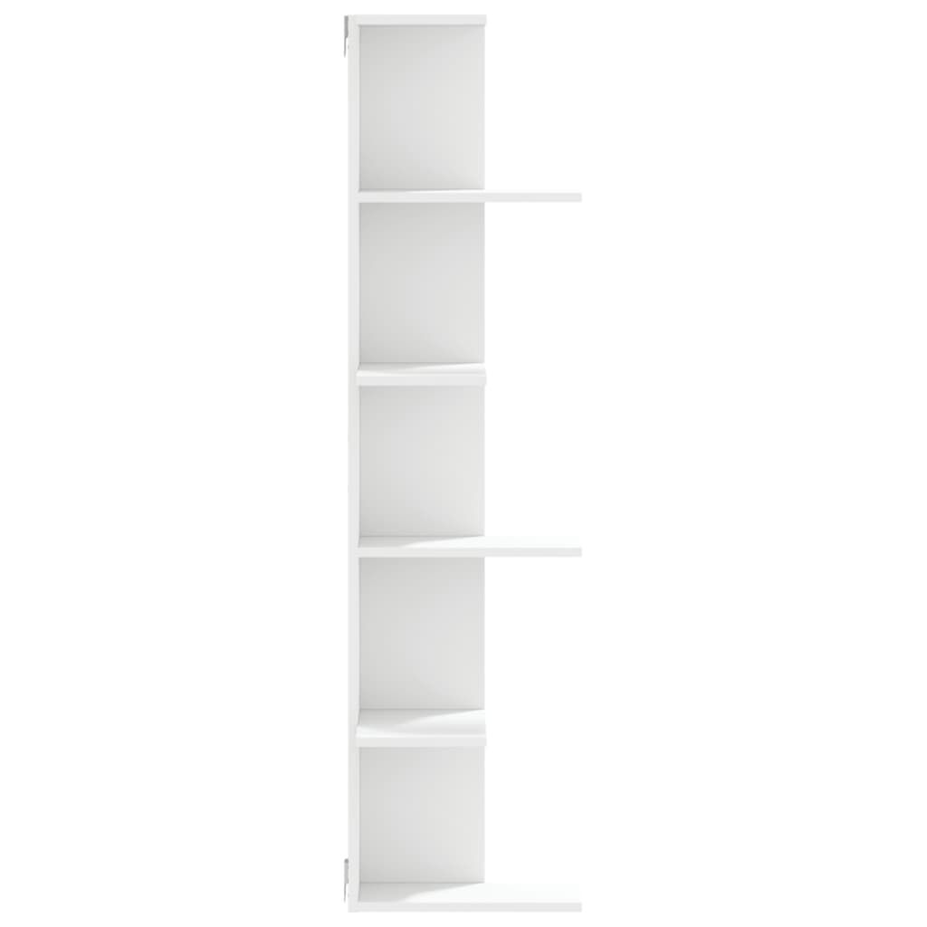 vidaXL Γωνιακή Ραφιέρα Τοίχου Λευκή 36,5x36,5x140 εκ. Επεξ. Ξύλο
