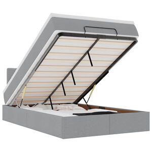 vidaXL Οθωμανικό κρεβάτι με στρώμα ανοιχτό γκρι 120x200cm ύφασμα