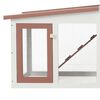 vidaXL Κλουβί Κουνελιών Μεγάλο Καφέ/Λευκό 201 x 45 x 85 εκ. Ξύλινο