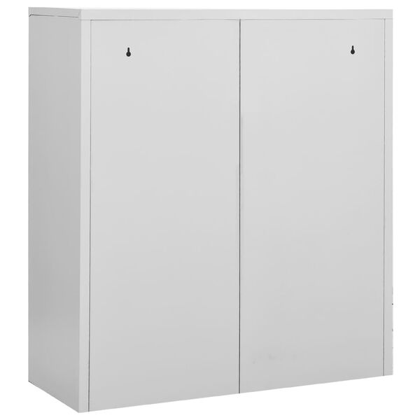 vidaXL Ντουλάπα Γραφείου Ανοιχτό Γκρι 90 x 40 x 102 εκ. Ατσάλινη