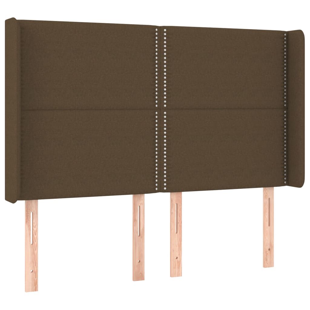 vidaXL Κεφαλάρι με Πτερύγια Σκούρο Καφέ 147x16x118/128 εκ. Υφασμάτινο