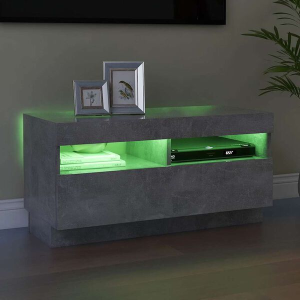 vidaXL Έπιπλο Τηλεόρασης με LED Γκρι Σκυροδέματος 80 x 35 x 40 εκ.