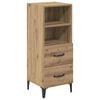 vidaXL Πλαϊνό γραφείο με συρτάρι artisan δρυς 34 x 34.5 x 90 εκ