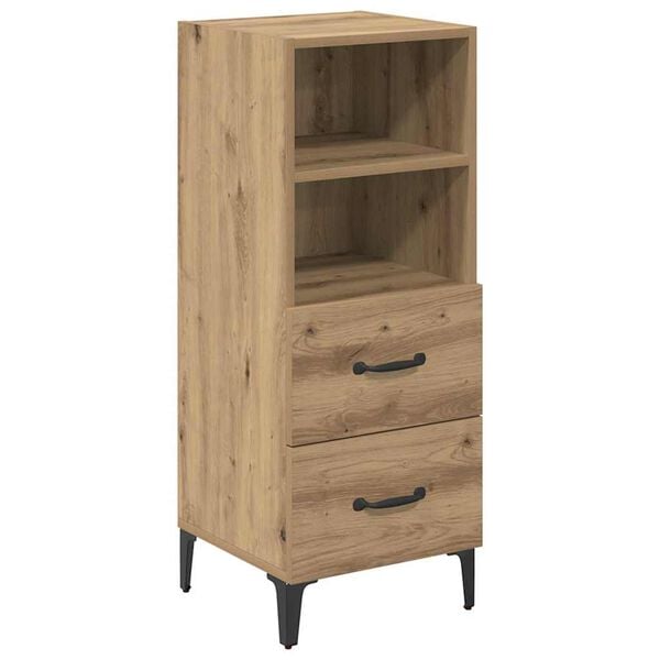 vidaXL Πλαϊνό γραφείο με συρτάρι artisan δρυς 34 x 34.5 x 90 εκ