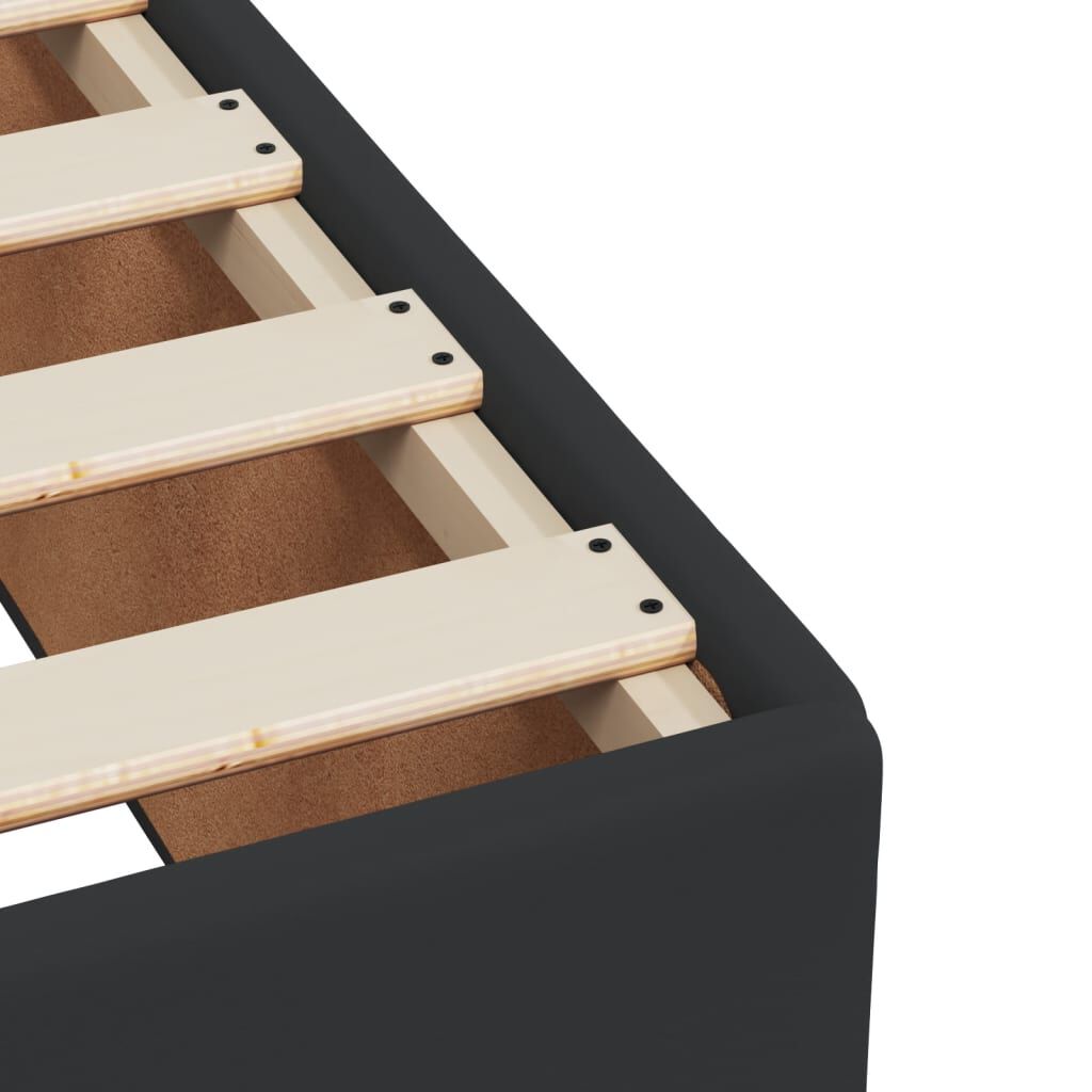 vidaXL Κρεβάτι Boxspring με Στρώμα Μαύρο 140x190εκ.από Συνθετικό Δέρμα