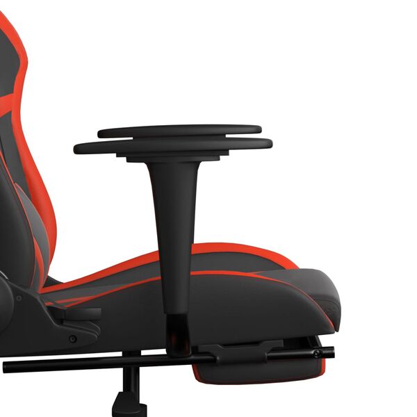 vidaXL Καρέκλα Gaming Μασάζ Υποπόδιο Μαύρο/Κόκκινο από Συνθετικό Δέρμα