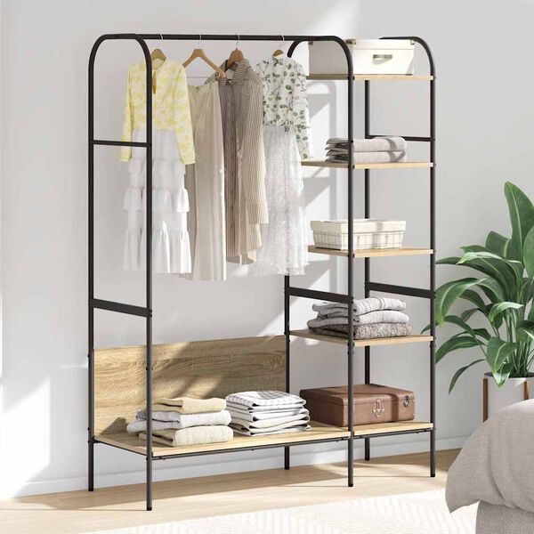 vidaXL Ράφι Ρούχων με ράφι Καφέ 120 x 44 x 160 εκ Επεξεργασμένο ξύλο