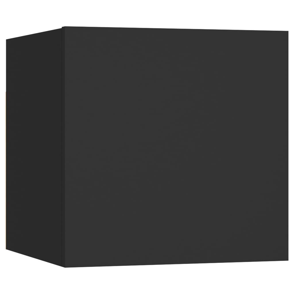 vidaXL Κομοδίνο Μαύρο 30,5 x 30 x 30 εκ. από Επεξ. Ξύλο