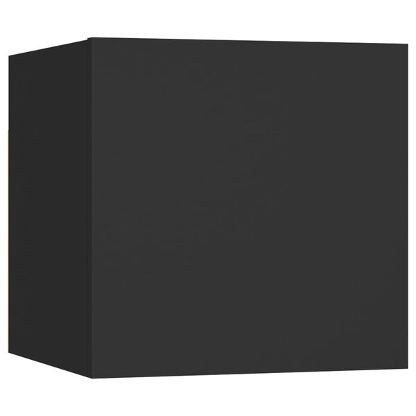 vidaXL Κομοδίνο Μαύρο 30,5 x 30 x 30 εκ. από Επεξ. Ξύλο