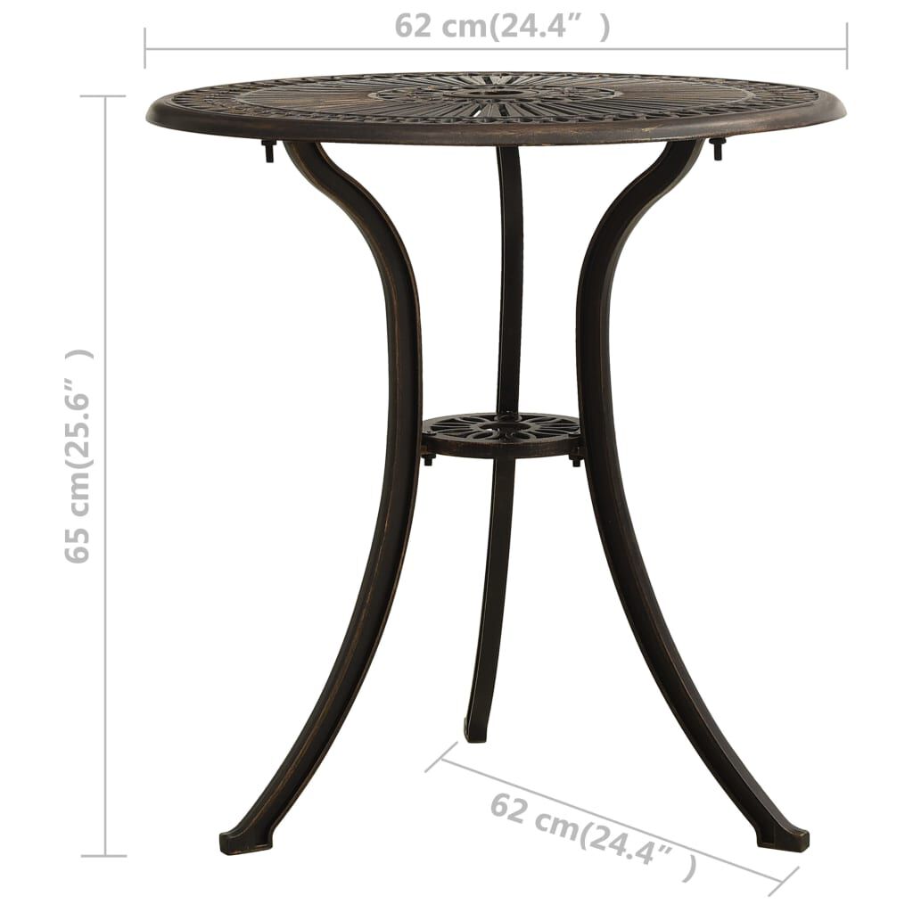 vidaXL Σετ Επίπλων Bistro 3 Τεμαχίων Μπρονζέ από Χυτό Αλουμίνιο