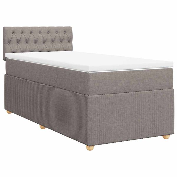 vidaXL &Kappa;&rho;&epsilon;&beta;ά&tau;&iota; Boxspring &mu;&epsilon; &Sigma;&tau;&rho;ώ&mu;&alpha; Taupe 100 x 200 &epsilon;&kappa;. &Upsilon;&phi;&alpha;&sigma;&mu;ά&tau;&iota;&nu;&omicron;