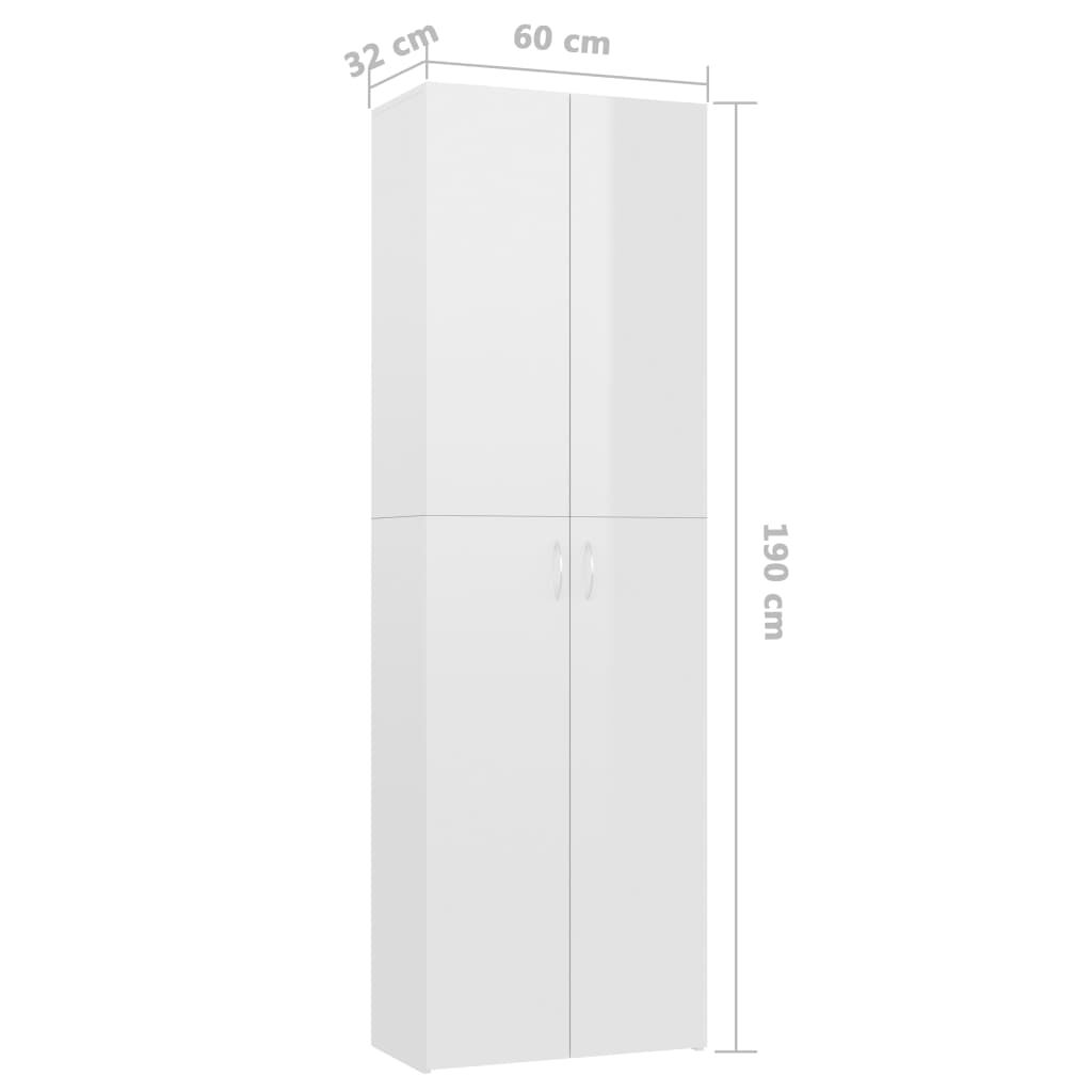 vidaXL Ντουλάπα Γραφείου Γυαλιστερό Λευκό 60x32x190 εκ. Επεξ. Ξύλο