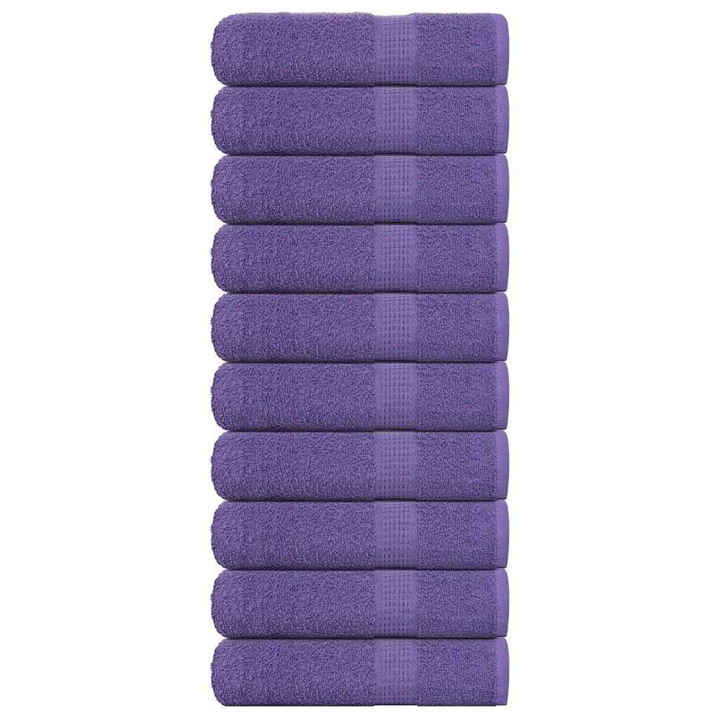 vidaXL Πετσέτες ντους 10 τεμάχια Μοβ 70x140 εκ. 360 γρ/μ² 100% Βαμβ.