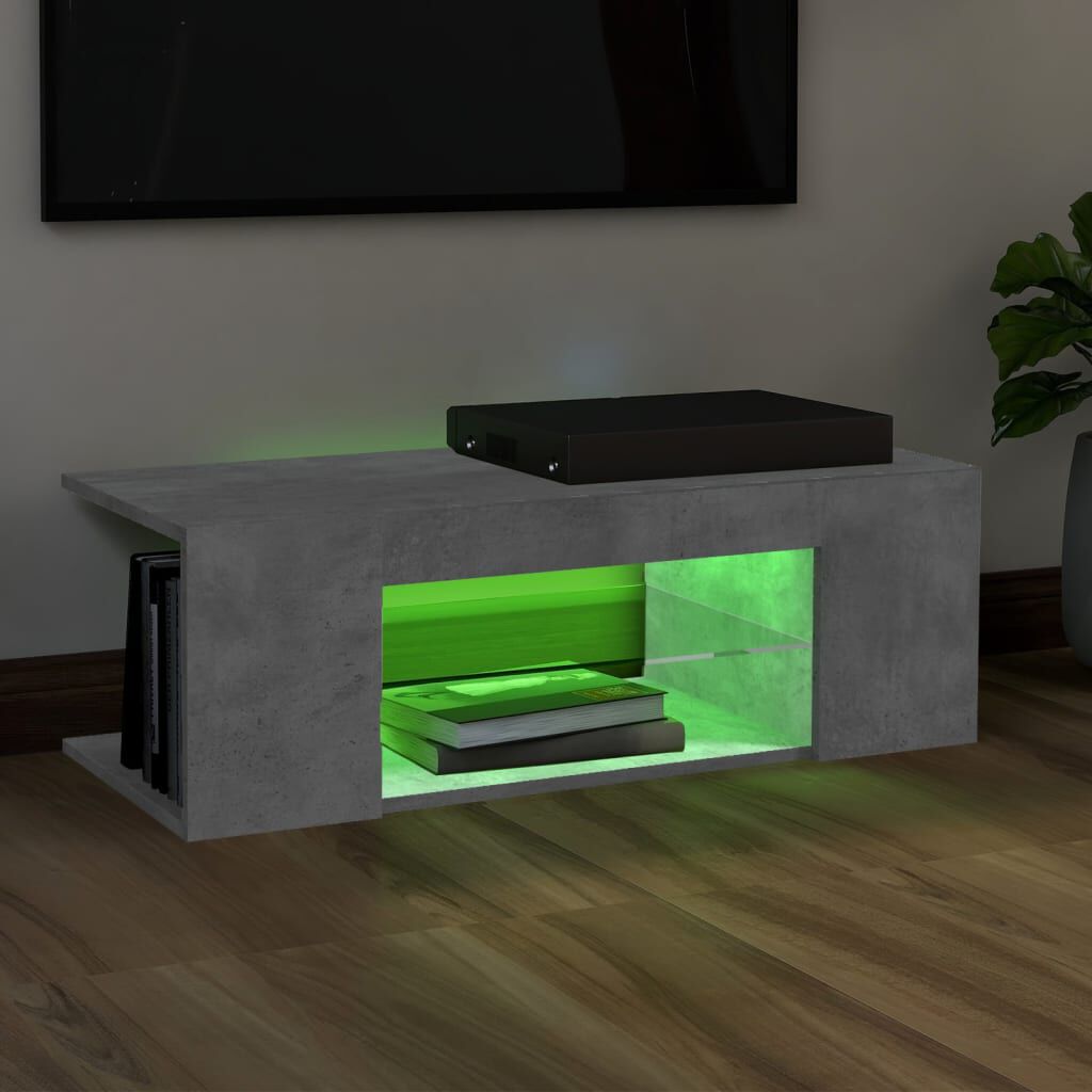 vidaXL Έπιπλο Τηλεόρασης με LED Γκρι Σκυροδέματος 90x39x30 εκ.