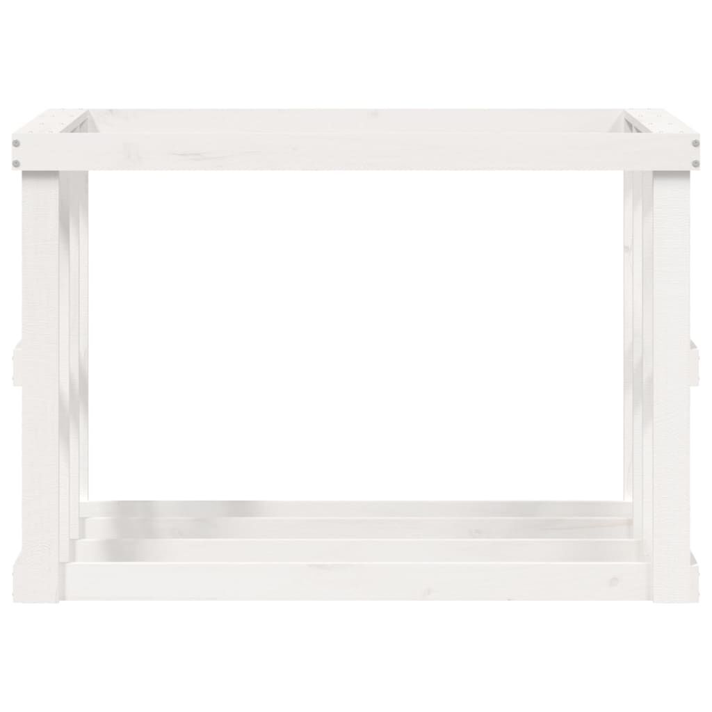 vidaXL Ξυλοθήκη Εξ. Χώρου Λευκή 108x52x74 εκ. από Μασίφ Ξύλο Πεύκου